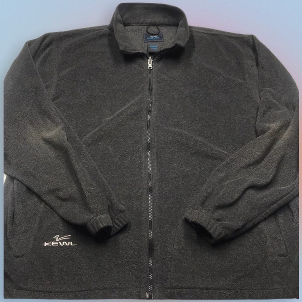KEWL Mens 2XL Charcoal Gray Full Zip Fleece Jacket